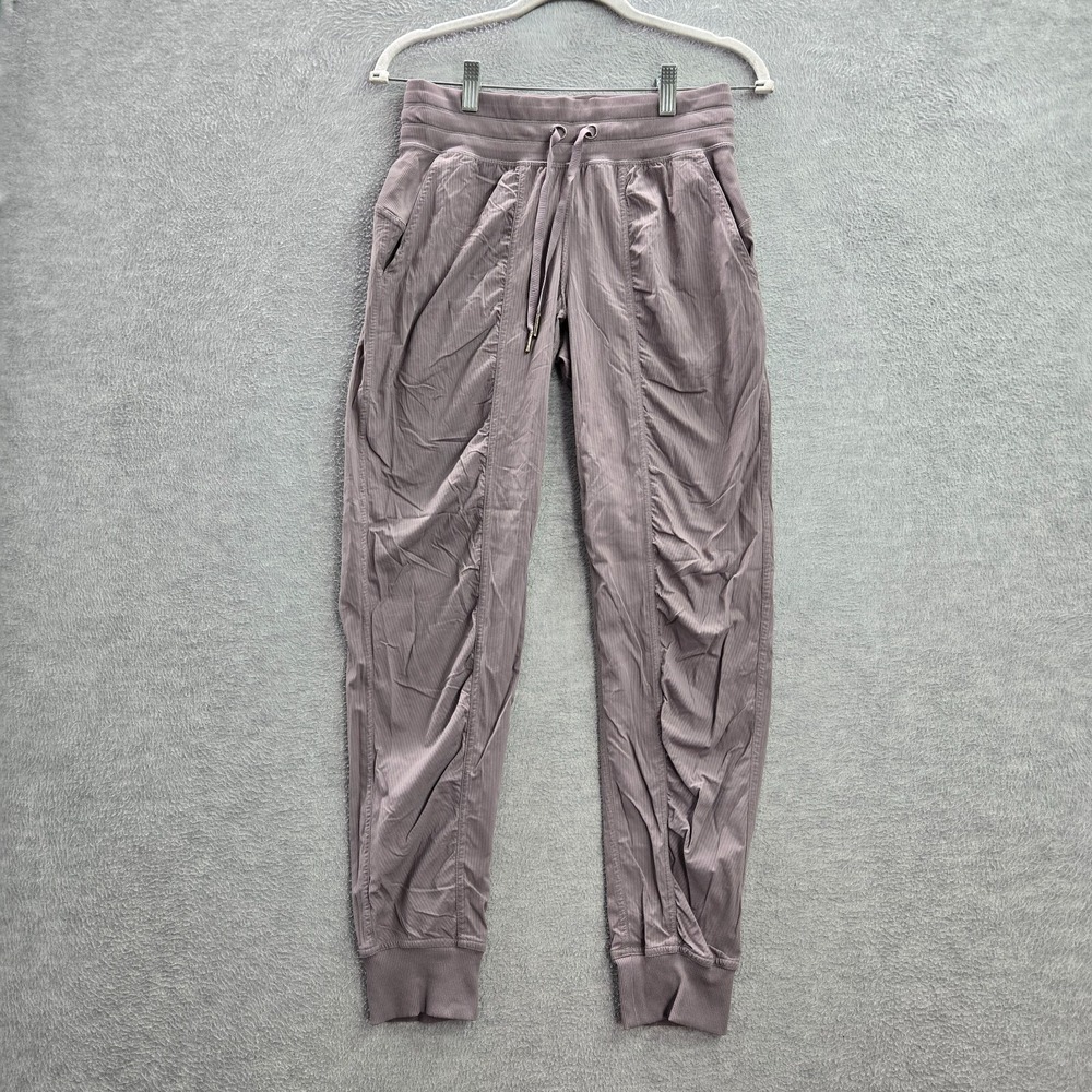Lululemon Women Activewear Pants 4 Purple Dance Studio Jogger Logo Drawstring